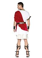 Ceasar, top and skirt costume, pleats, headband, sash